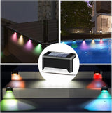 K.E.J. 16pcs Solar Lights Outdoor Waterproof Color Changing - Solar-Powered Yard Pathway Lighting LED Step Lights | Lumora