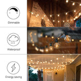 Banord 29FT Globe Outdoor String Lights, Shatterproof Patio Lights with 15 Dimmable Plastic Bulbs, Waterproof | Lumora