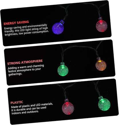 Veemoon 1set Solar String Lights Led Decorative Lights for Patio Garden and Courtyard Bubble Bulbs Energy-Saving Auto Off at Night