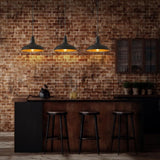 2 Pack Farmhouse Pendant Light for Kitchen, 14in Large Industrial Hanging Lights with Brass Interior, Indoor and | Lumora