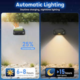 12 Pack Solar Fence Lights Outdoor, Solar Deck Lights with RGB Colors Warm White Cool White, Waterproof Fence Light | Lumora