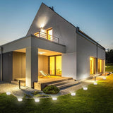 8 Pack Solar Ground Lights, Modern Outdoor Waterproof LED Landscape Lights, Cold Color, 12 LEDs Each, Pathway | Lumora