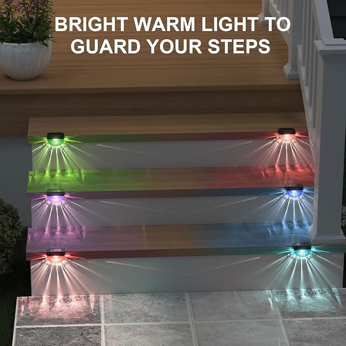 12 Pack Solar Deck Lights Outdoor, Solar Step Lights Waterproof for Outside, Yard, Patio, Garden, Pool, Railing | Lumora