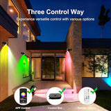 Smart RGBW Landscape Lights, 8 Pack Low Voltage Landscape Lighting with APP & Remote Control, IP65 Waterproof and | Lumora