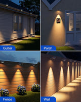 8 Pack White Solar Powered Clip On Gutter Mount Lights Outdoor Waterproof LED Fence Lamp for Lighting Rainspout | Lumora