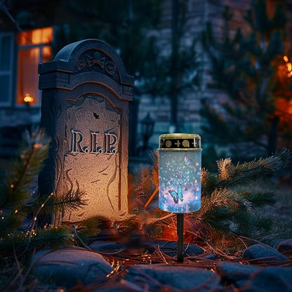 Solar Lights for Cemetery Grave Solar Lights for Cemetery Memorial Shiny Blue Butterflies Stake Solar Lights Waterproof Outdoor Garden Stake Solar Cemetery Decoration