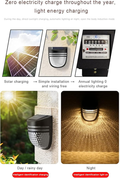 Solar Outdoor Lights, Solar Powered Light Waterproof Easy-to-Install Security Lights for Outdoor Garden Patio Yard (Yellow, L)