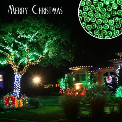 Joomer Green Solar Christmas Lights, 2 Pack Total 144FT 400 LED 8 Modes Waterproof Solar Christmas Lights Outdoor for Garden Yard Patio Christmas Decoration