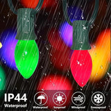 25Ft Easter Christmas Lights Outdoor, C7 Vintage Christmas Lights 25 Ceramic Multicolor Bulbs Light, Outdoor Xmas | Lumora