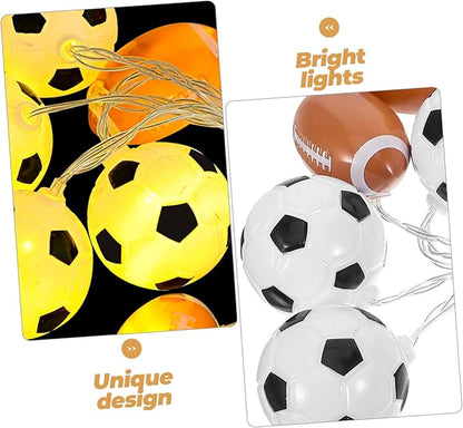 Alipis Led Sports String Light Bulb Decorative Outdoor Lighting for Camping and Parties Battery-Powered Sports-Themed Patio Lights for Soccer Basketball and Football Events
