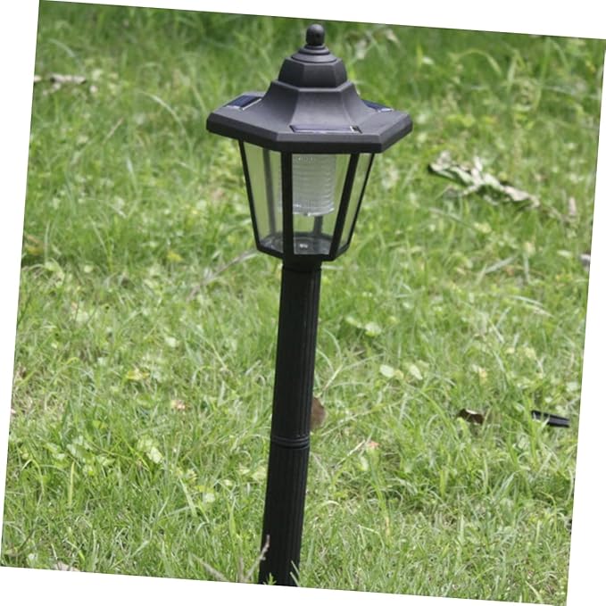 DOITOOL 2 Pcs Solar Powered LED Pathway Lights Hexagonal Outdoor Garden Lawn Landscape Lighting White Light for Patio Walkway