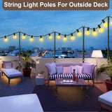 6 Pack 9FT String Light Poles for Outdoor,Metal Lights Hanging Pole Outside with Fork,Light Stand for Patio | Lumora