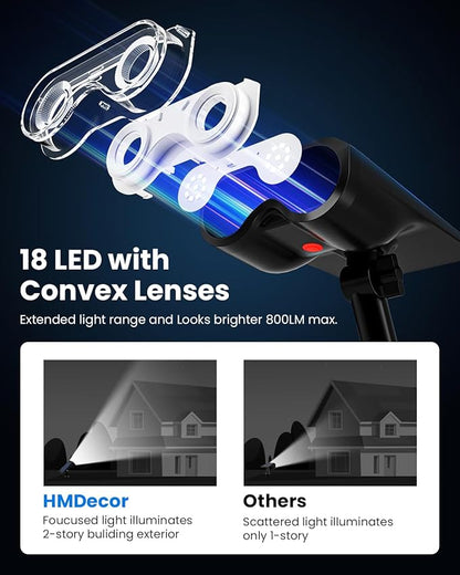 Solar Spot Lights Outdoor, IP67 Waterproof 4 Pack 3 Lighting Modes Landscape Spotlights for Yard Garden Yard Pool Fence House Garage Pathway