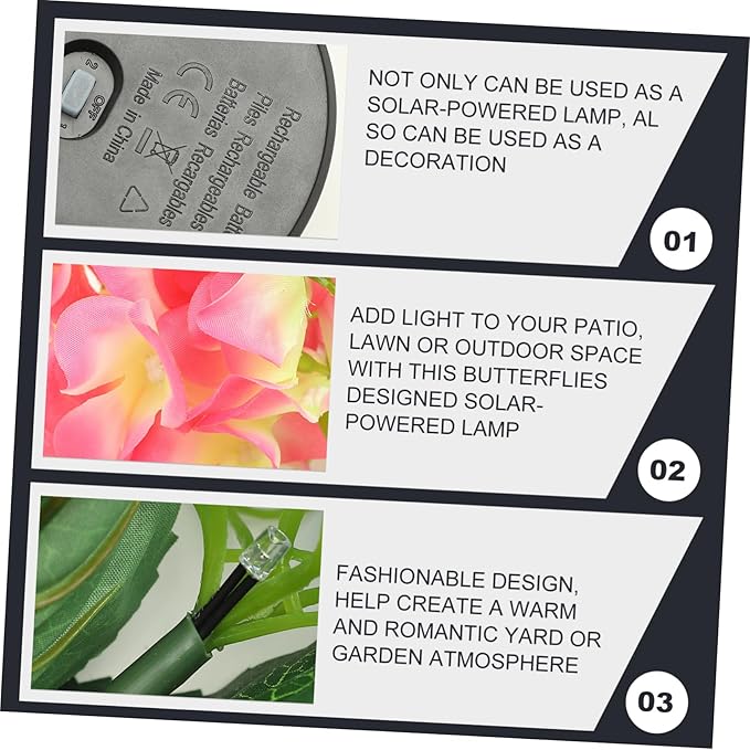 DOITOOL 4pcs Garden Solar Hydrangea Stake Lamp Decorative Outdoor Solar Lights for Pathway and Design Easy Installation for Lawn and Garden Decor