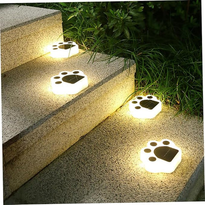 Solar Ground Lights LED Cat Paw Garden Solar Lights in-Ground Pathway Lights Outdoor Lamp Warm Lighting for Garden Pathway Lawn Patio Yard Landscape.