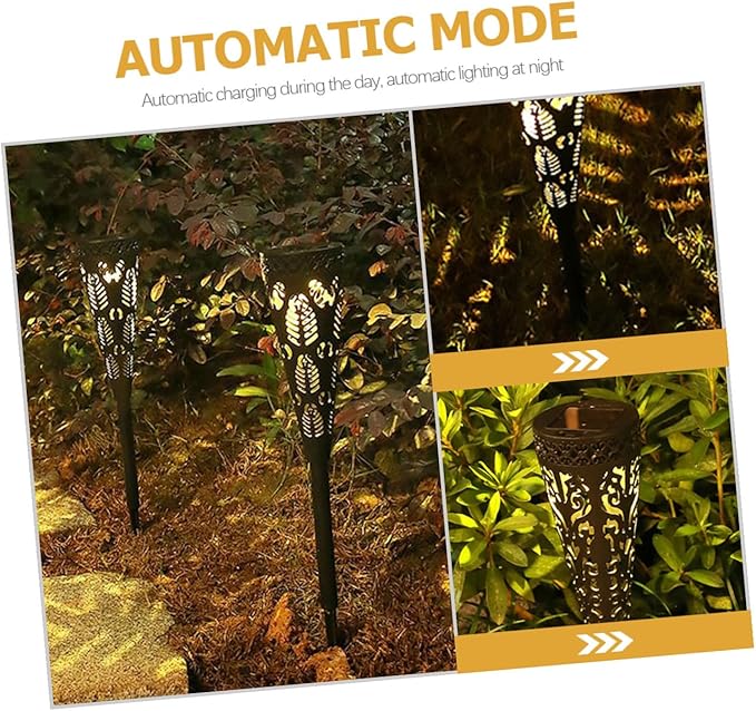 DOITOOL 4pcs Solar Pathway Lights Outdoor LED Landscape Projection Lawn Garden Yard Decorative Waterproof Warm White Solar Powered Patio Lights