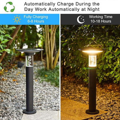 Solar Pathway Lights Outdoor, IP65 Waterproof Solar Garden Lights Solar Powered Landscape Lighting with Dimmable LED, Solar Lawn Light for Yard, Patio, Landscape, Planter, Walkway