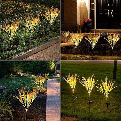 2 Pcs Solar Wheat Rice Ear Stake Light Outdoor IP66 Waterproof Decoration Solar Landscape Light for Pathway Garden Yard Lawn