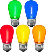 Novelty Lights Outdoor String Light Replacement Bulbs, 25 Pack S14 LED Edison Shatterproof Plastic, E26 Base | Lumora