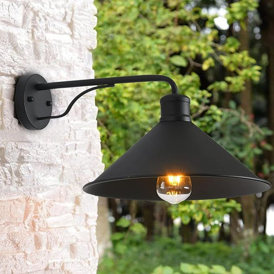 3 Pack Matte Black Outdoor Wall Lights, Modern Farmhouse Porch Wall Light Fixtures Wall Mount, Exterior E26 Barn Lights for Garage Frontdoor Entryway Bathroom Doorway,12"