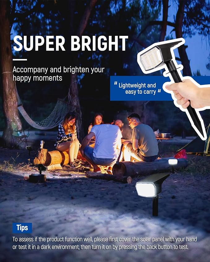 Solar Spot Lights Outdoor IP67 Waterproof 10 Pack, 63 LED 3 Modes Solar Landscape Spotlights for Yard Garden | Lumora