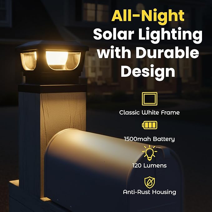 Brighticonic Solar Post Cap Lights Outdoor 4x4, 3x3 – Auto On/Off Post Lights Solar Powered - Easy Install IP65 | Lumora