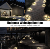 Solar Deck Lights Driveway Dock Lights- 12 Packs Waterproof 1200mAh Solar Powered Outdoor LED Aluminum Dock | Lumora