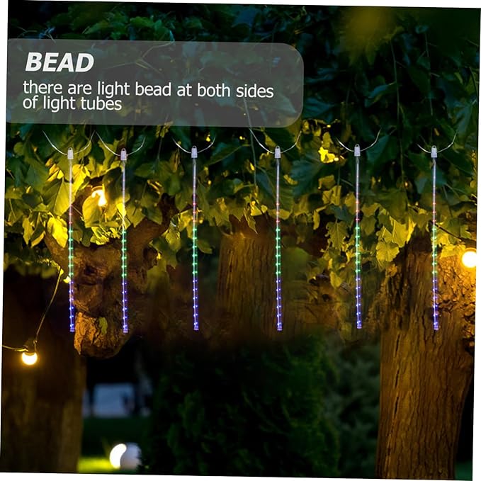 Angoily 1set Solar Shower Lights Tube Led String Lights for Outdoor Decoration for Christmas Weddings and Parties Remote Control