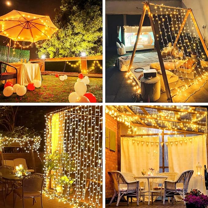 String Lights Fairy Lights 66 Feet 200 LED with Multi Flashing Modes Controller, Waterproof LED Lights Decorations for Bedroom, Wedding, Party, Garden, Patio, Indoor Outdoor Occastions (Warm White)