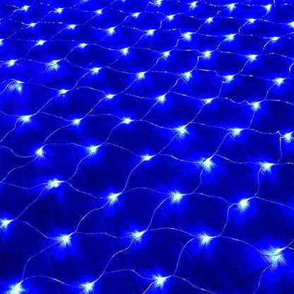 2 PACK Outdoor Garden Light - Waterproof Net Lights, 200 LED Battery Operated Tree String Light with 8 Modes, Mesh Curtain Lights for Garden Patio Yard Christmas Party Tree and Holiday Decor( Blue)