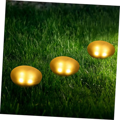 Uonlytech Solar Pebble Shaped Decorative Lamp Outdoor Warm Light Garden Light Energy-efficient Solar Decoration for Landscape and Design for Garden Decor