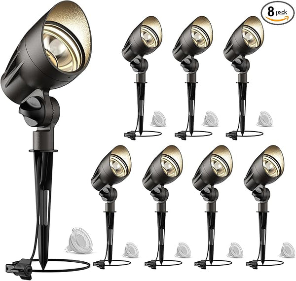 GOODSMANN Low Voltage Landscape Flood Lights 5W LED 8PK Outdoor Spotlight 2700K Warm White Replaceable LED Bulbs | Lumora