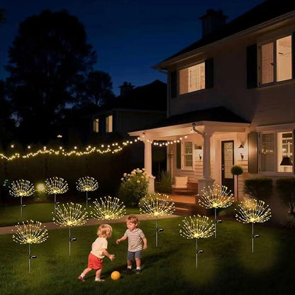 Solar Garden Lights Outdoor Waterproof (2 Pack),Solar Landscape Lighting,420LED Firework,Lights for Garden, Pathway, Party & Christmas,Multicolor