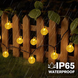 Metaku Solar String Lights for Outside, 36FT 60 LED Crystal Globe String Lights, Solar Powered Outdoor Lights with | Lumora
