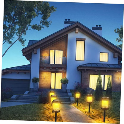 6pcs Solar Outdoor Lawn Lights LED Waterproof Decorative Ground Plug Lamp for Garden Pathway Landscape Lighting for Backyard and Patio