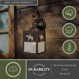 VAXCEL 2-Pack Trail 13 in. H 1-Light Burnished Bronze Rustic Cowboy Outdoor Wall Sconce Made of Durable Steel | Lumora
