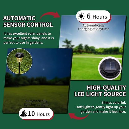 Solar Garden Lights Outdoor, 8 Pack Color Changing LED Pathway Lights Waterproof Solar Powered Landscape Lighting for Yard Patio Walkway Lawn