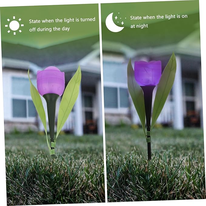 DOITOOL 2pcs Solar Led Garden Lights Design Outdoor Solar Pathway Lights for Driveway Energy Saving Auto Sensor Yellow and Colors