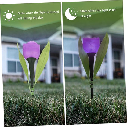 DOITOOL 2pcs Solar Led Garden Lights Design Outdoor Solar Pathway Lights for Driveway Energy Saving Auto Sensor Yellow and Colors