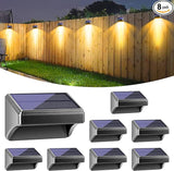 Bridika Solar Fence Lights, Outdoor Waterproof Warm White & Color Glowt, LED, for Backyard, Patio, Deck Railing | Lumora