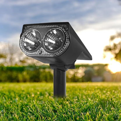 ARTIBETTER Solar Spot Lights Outdoor 2led Warm White Solar Powered Landscape Spotlights Waterproof Garden Yard Lighting for Pathway and Tree Illumination