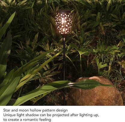 TOPINCN 2Pack Solar Decorative Landscape Star, IP44 Water Proof LED Warm Solar Powere Garden Stake Lights, Outdoor Pathway Metal Lamp for Walkway Backyard Patio Lawn