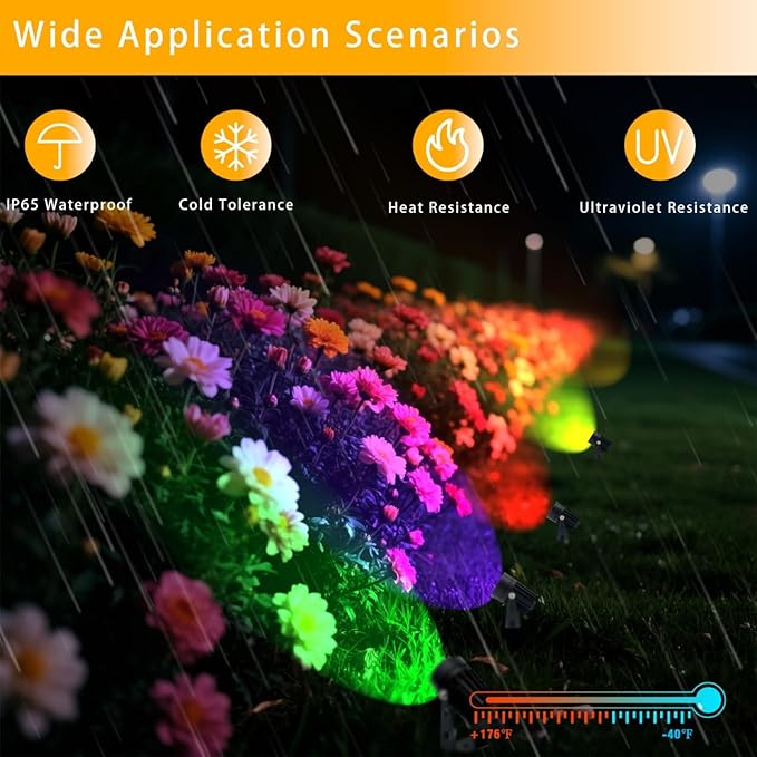 Smart RGB Low Voltage LED Spotlights, APP & Remote Control,Synchronous Dimming Lighting System, IP65 Waterproof,16 | Lumora