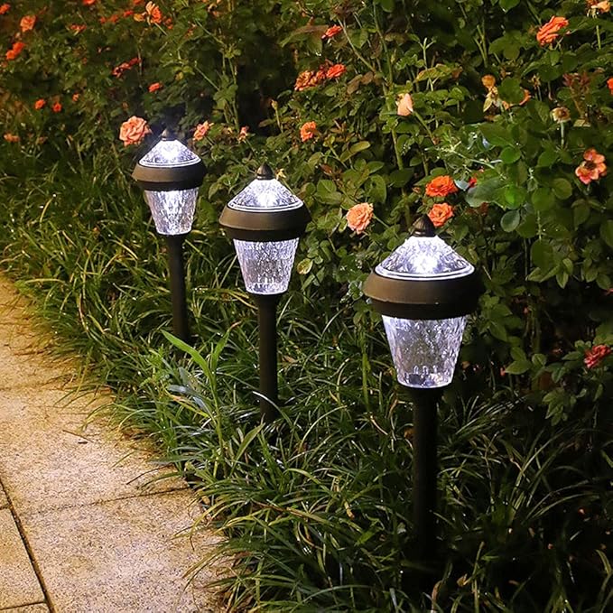 Solar Lights Outdoor 4 Pack Solar Pathway Lights Outdoor Waterproof LED Landscape Lights Solar Powered Outdoor Lights Solar Garden Lights for Pathway Walkway Yard
