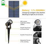 Solar Spot Lights Outdoor, Solar Landscape Spotlights IP65 Waterproof 9.8ft Cable, Auto On/Off Outdoor Wall Lights | Lumora