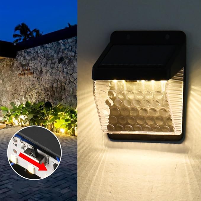 2 Pack Solar Outdoor Lights Waterproof Garden Landscape Lights UP and Down Illuminate Sunlight Lamp for Fence, Yard, Wall Decor Spot Lights Outdoor Solar Security Lights Cool Stuff (Warm)