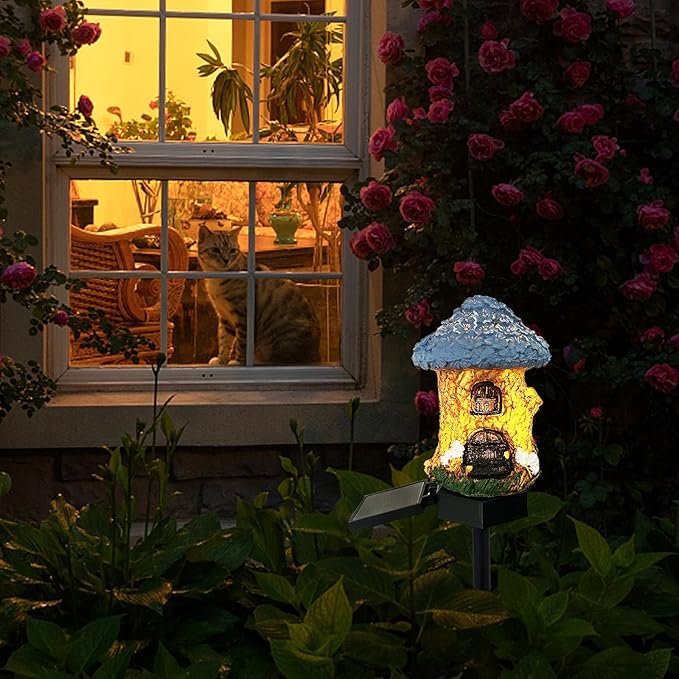 Mushroom Solar Lights Outdoor, Waterproof Fairy Houses Light Mushroom Garden Decor Decorative Solar Powered Garden | Lumora