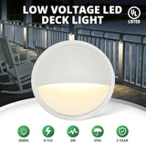 GKOLED Landscape Deck Lights, Low Voltage 12V AC/DC Outdoor Patio Lighting, LED 2W Step Light, 3000K, Die-Casting | Lumora