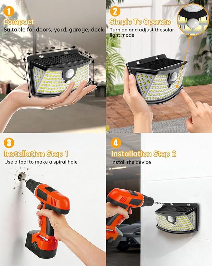 Aootek New Solar Motion Sensor Lights 120 LEDs with Lights Reflector,270° Wide Angle, IP65 - Outdoor Path Light | Lumora
