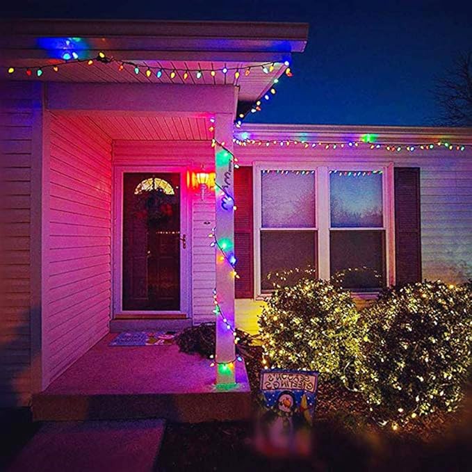 Multicolor Christmas Lights 25Ft C9 Vintage Christmas String Lights with 26 Colorhul Ceramic Bulbs (1 Spare) | Lumora